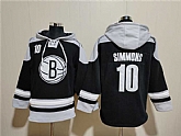Men's Brooklyn Nets #10 Ben Simmons Black Lace-Up Pullover Hoodie,baseball caps,new era cap wholesale,wholesale hats